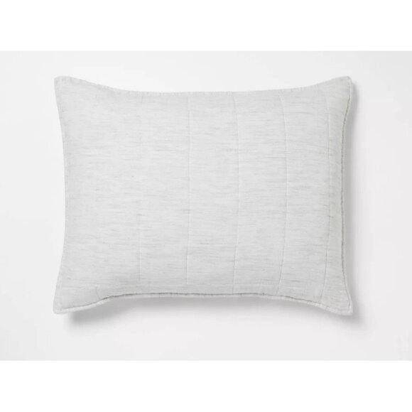 Threshold Light Gray Space Dyed Cotton & Linen Standard Pillow Sham 20" x 26" - Picture 1 of 6